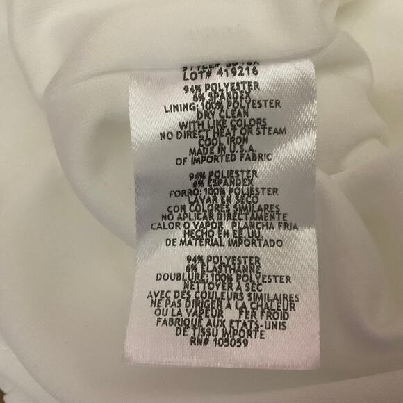 One Shoulder Beaded Mini Sheath Cocktail Dress White Size 10 Side Slit by AQUA - Picture 11 of 14